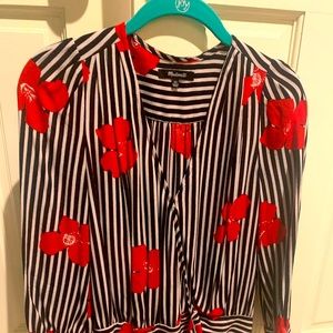 Gorgeous striped and flowered blouse- only worn twice